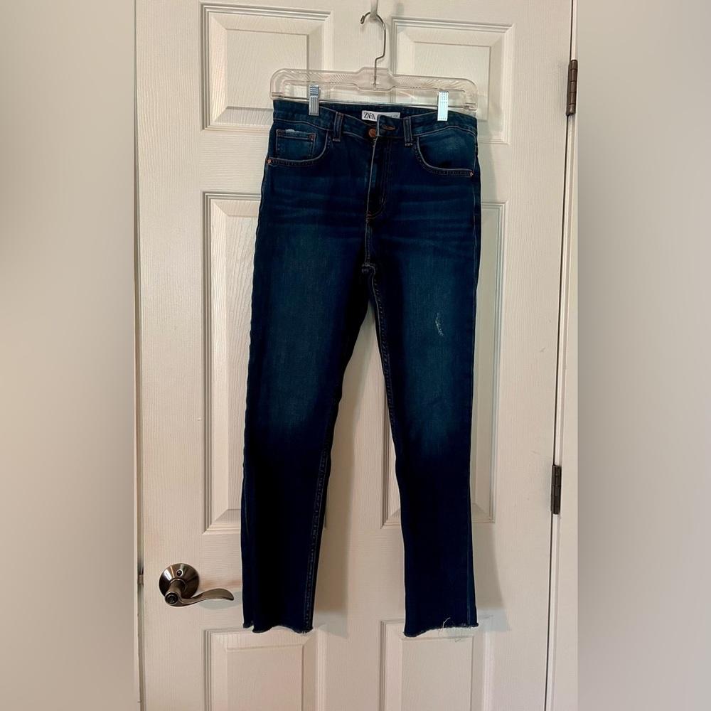 Zara Blue Straight Leg Jeans Classic Denim